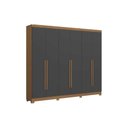 Ver imagem 2 de Guarda Roupa Casal 6 Portas e 3 Gavetas C/ Pés Cb03t580 Canela/grafite - Kappesberg