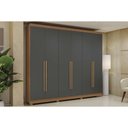 Ver imagem 1 de Guarda Roupa Casal 6 Portas e 3 Gavetas C/ Pés Cb03t580 Canela/grafite - Kappesberg