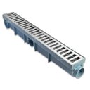 Ver imagem 1 de Ralo Linear 6x50 Alumínio com Tela Coletor Cinza Sequencial Saídas de 40mm Borda Piscina