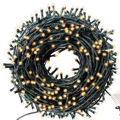 5 Cordão Luminoso Led Pisca Pisca 8 Funções 200 Leds Taschibra 110v 3000k Luz Quente