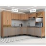 Cozinha Modulada de Canto Completa 8 Peças Beatriz Nogal Damasco - 4