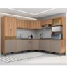 Cozinha Modulada de Canto Completa 8 Peças Beatriz Nogal Damasco - 1