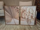 Ver imagem 6 de Duo Quadros Decorativos Minimalista Folha Seca e Flores Brancas Canvas Fosco 45x60cm Moldura