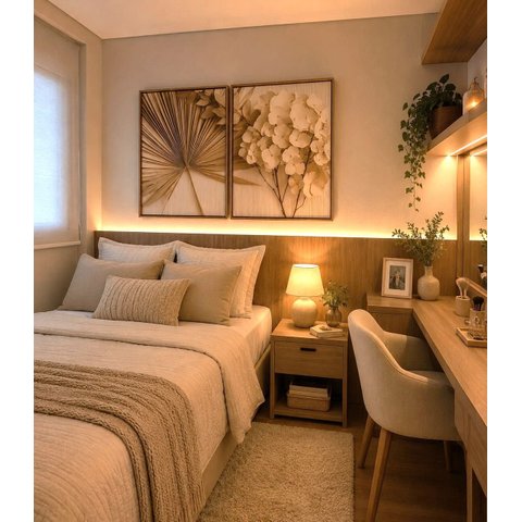 Duo Quadros Decorativos Minimalista Folha Seca e Flores Brancas Canvas Fosco 45x60cm Moldura