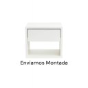 Ver imagem 3 de Mesa de Cabeceira Suspensa Compacta 30x30cm com Gaveta e Nicho MDF 15mm Branco Já Montada