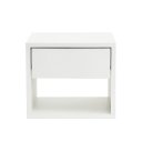 Ver imagem 2 de Mesa de Cabeceira Suspensa Compacta 30x30cm com Gaveta e Nicho MDF 15mm Branco Já Montada