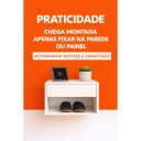 Ver imagem 5 de Mesa de Cabeceira Suspensa Compacta 30x30cm com Gaveta e Nicho MDF 15mm Branco Já Montada