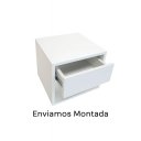 Ver imagem 6 de Mesa de Cabeceira Suspensa Compacta 30x30cm com Gaveta e Nicho MDF 15mm Branco Já Montada