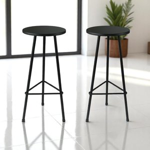 Banqueta Alta Aluminio Fibra Preta para Cozinha Area Externa Preto