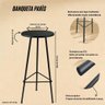 Banqueta Alta Aluminio Fibra Preta para Cozinha Area Externa Preto - 2