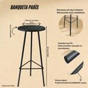 Ver imagem 2 de Banqueta Alta Aluminio Fibra Preta para Cozinha Area Externa Preto