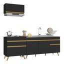Ver imagem 3 de Cozinha Compacta Veneza GB Multimóveis MP2074 com Armário e Balcão Preta