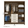 Guarda Roupa New Avaí Castanho Off White 6 Portas 4 Gavetas c/ Espelho Moval - 2