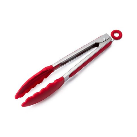 Pegador Inox com Ponta Em Silicone Vermelho 23cmWeck cód. 5118