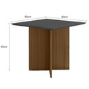 Ver imagem 2 de Mesa de Jantar Retangular Tampo Chanfrado sem Vidro 90cm Helô Poliman Móveis Carvalho com Grafite