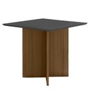 Ver imagem 1 de Mesa de Jantar Retangular Tampo Chanfrado sem Vidro 90cm Helô Poliman Móveis Carvalho com Grafite