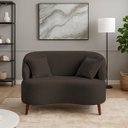 Ver imagem 2 de Sofá Orgânico Curvo 2 Lugares Feijão Suede Marrom