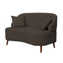 Ver imagem 3 de Sofá Orgânico Curvo 2 Lugares Feijão Suede Marrom