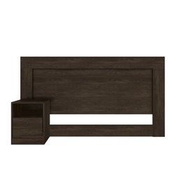 Cabeceira Casal com Mesa de Apoio 1 Gaveta 180cm London Ébano Touch - Demóbile - 2