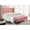 Ver imagem 3 de Cabeceira Cama Box Casal 140cm e Recamier Vicenza Veludo Rosa S04 - D'Rossi