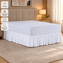 Ver imagem 1 de Saia Box Babado Elegance King Micropercal 300 Fios Elástico Branco