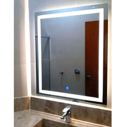 Espelho Led 3 Cores 60x60 Quadrado Botão Touch Luz Ajustável Dimerizável Luz Maquiagem Camarim - 2