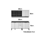 Ver imagem 2 de Kit Cozinha Modulada 4 Peças Alpha (2aéreos+2balcões) C4p176 Freijo/off White - Carraro