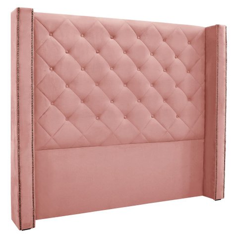 Cabeceira King 1,95m Vicenza Veludo Rosa - Pallazio