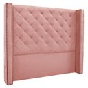 Ver imagem 1 de Cabeceira King 1,95m Vicenza Veludo Rosa - Pallazio