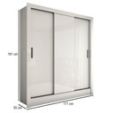 Ver imagem 4 de Guarda-roupa Casal Real 3 Portas 2 Gavetas Branco - Panorama Móveis