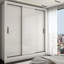 Ver imagem 1 de Guarda-roupa Casal Real 3 Portas 2 Gavetas Branco - Panorama Móveis