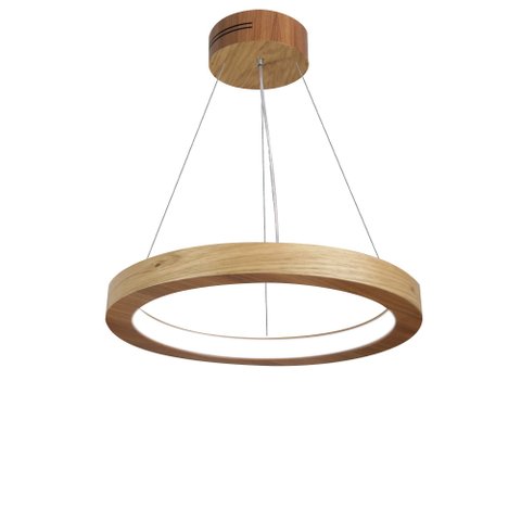 Pendente de Madeira Sirius LED 3000K Acrílico 50 cm Freijó Madeluz Pendente Sirius LED 3000K 50Cm