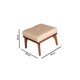 Poltrona Amamentação Aquila Luxo Balanço com Puff Linho Bege Ideal Móveis - 6
