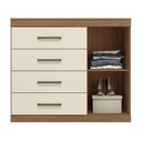 Ver imagem 3 de Cômoda Sapateira Havana Plus 1.4 com Porta e 4 Gavetas Jatobá/areia - Santos Andirá