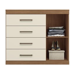 Cômoda Sapateira Havana Plus 1.4 com Porta e 4 Gavetas Jatobá/areia - Santos Andirá - 3