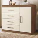 Ver imagem 2 de Cômoda Sapateira Havana Plus 1.4 com Porta e 4 Gavetas Jatobá/areia - Santos Andirá