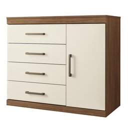 Cômoda Sapateira Havana Plus 1.4 com Porta e 4 Gavetas Jatobá/areia - Santos Andirá - 1