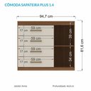 Ver imagem 4 de Cômoda Sapateira Havana Plus 1.4 com Porta e 4 Gavetas Jatobá/areia - Santos Andirá