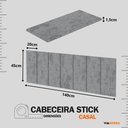 Ver imagem 3 de Cabeceira Modular Cama Casal Autocolante Adesiva 140cm - Grafite