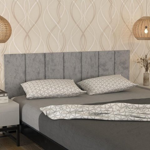 Cabeceira Modular Cama Casal Autocolante Adesiva 140cm - Grafite