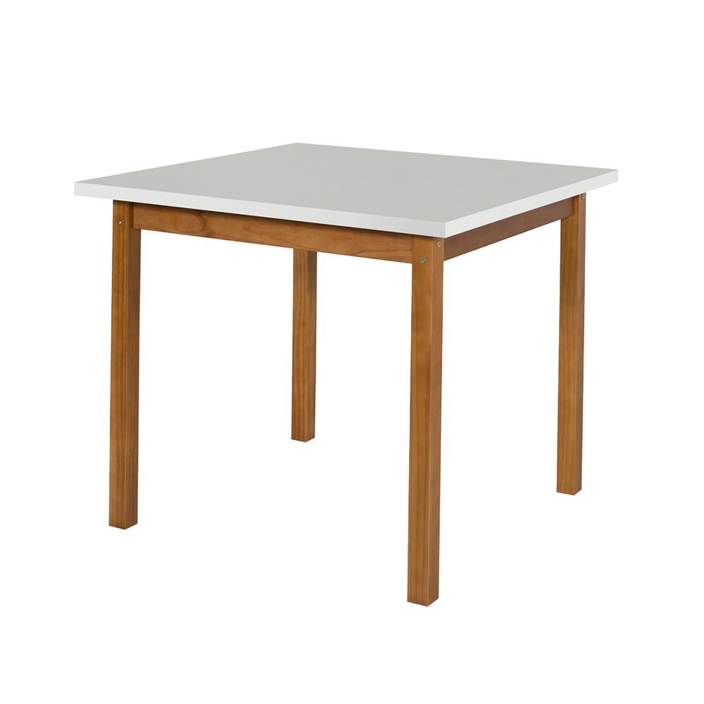 Mesa de Jantar Elisa Base Madeira Maciça Ideal para Apartamento 90x90 Off-white - 1