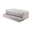 Ver imagem 7 de Bicama Box Solteiro Linho Bege 96x203x28 Cm com Colchão Hanover Inducol Molas Ensacadas