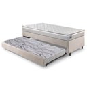 Ver imagem 3 de Bicama Box Solteiro Linho Bege 96x203x28 Cm com Colchão Hanover Inducol Molas Ensacadas