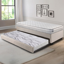 Ver imagem 1 de Bicama Box Solteiro Linho Bege 96x203x28 Cm com Colchão Hanover Inducol Molas Ensacadas