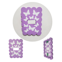 Ver imagem 2 de Capa Decorativa para Espelho de Interruptor, Formato Ondulado:lilás com Borboletas Brancas