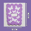 Ver imagem 4 de Capa Decorativa para Espelho de Interruptor, Formato Ondulado:lilás com Borboletas Brancas