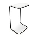 Ver imagem 1 de Mesa Lateral Tampo Multiuso P/ Sofá Base Preto Branco