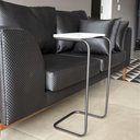 Ver imagem 3 de Mesa Lateral Tampo Multiuso P/ Sofá Base Preto Branco