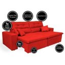 Ver imagem 3 de Sofá Cairo 2,32M Retrátil e Reclinável com Molas e Pillow No Assento Tecido Suede