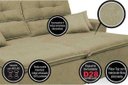 Ver imagem 4 de Sofá Cairo 2,52M Retrátil e Reclinável com Molas e Pillow No Assento Tecido Suede
